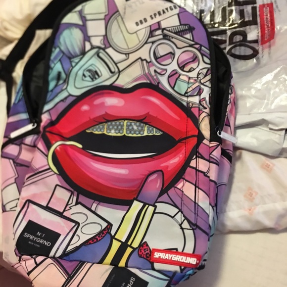 sprayground lip backpack